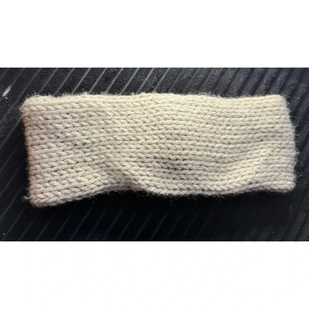 Handmade Knitted Twisted Ear Warmer Headband Cream Blue Pink Adult